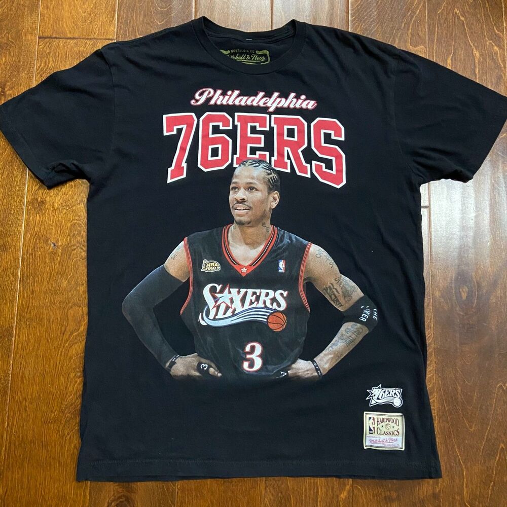 Mitchell & Ness Nostalgia Philadelphia 76ers Allen Iverson Tee Black Men's Large - Picture 3 of 8